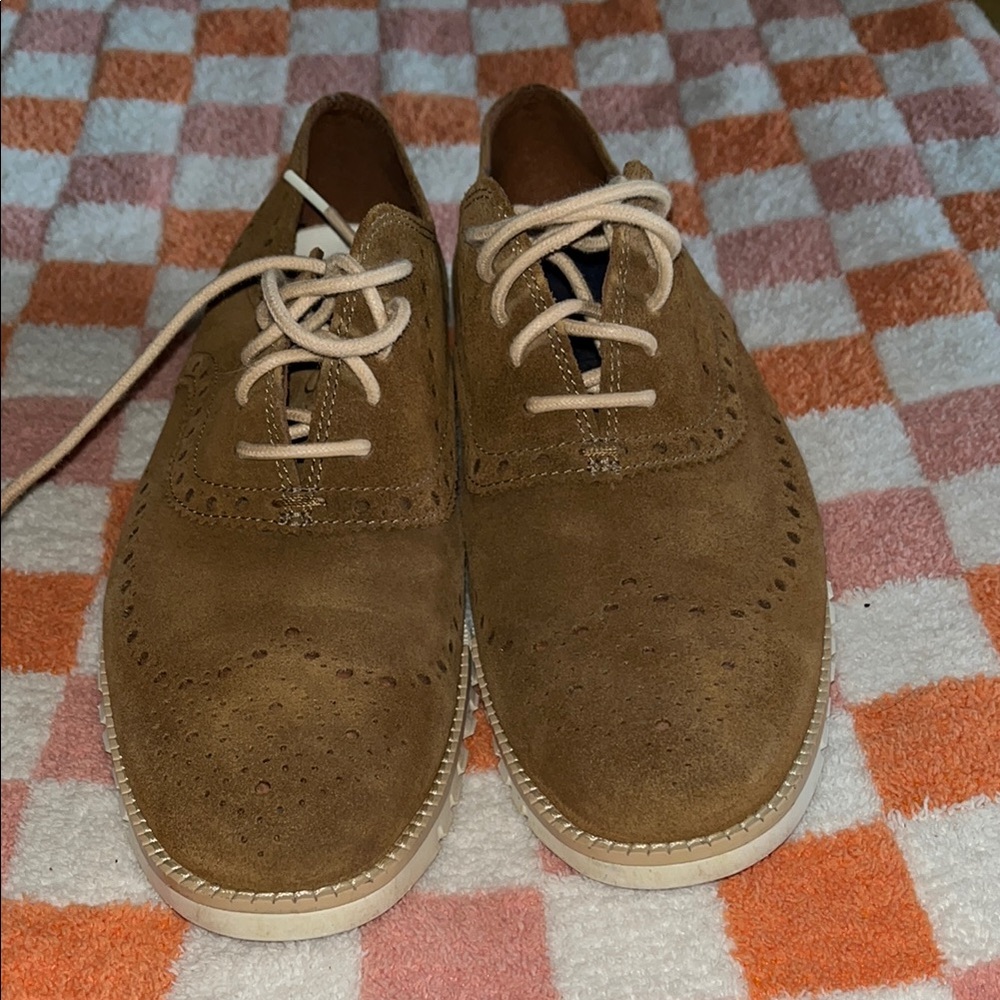 Cole Haan Brown Suede Oxfords
